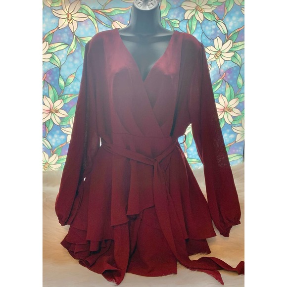 Deep V-Neck Mini Dress- Size 2X - Picture 5 of 6